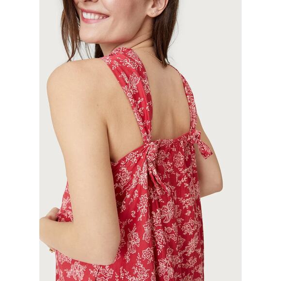 Hatch Rosalie Bandana Red Floral Maternity Midi Dress Size 2 Cross Straps - Picture 4 of 16